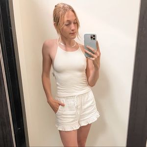 SOLD ❌ Soft Cream/White Racerback Halter Tank Top